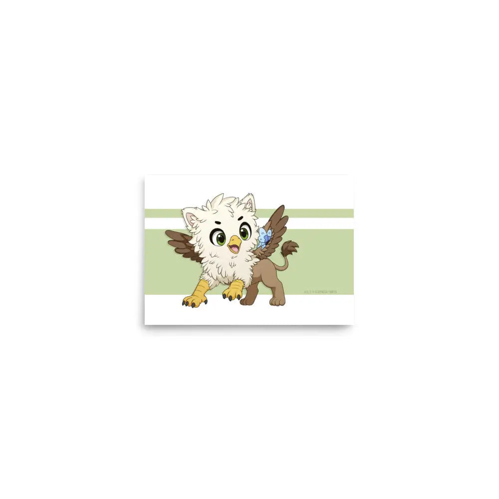 A product mockup of a 5x7" print against a white background. The print features Echo the Griffin.