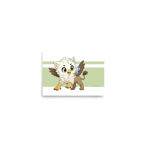 A product mockup of a 5x7" print against a white background. The print features Echo the Griffin.